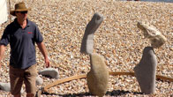 Stone balancing on the beach